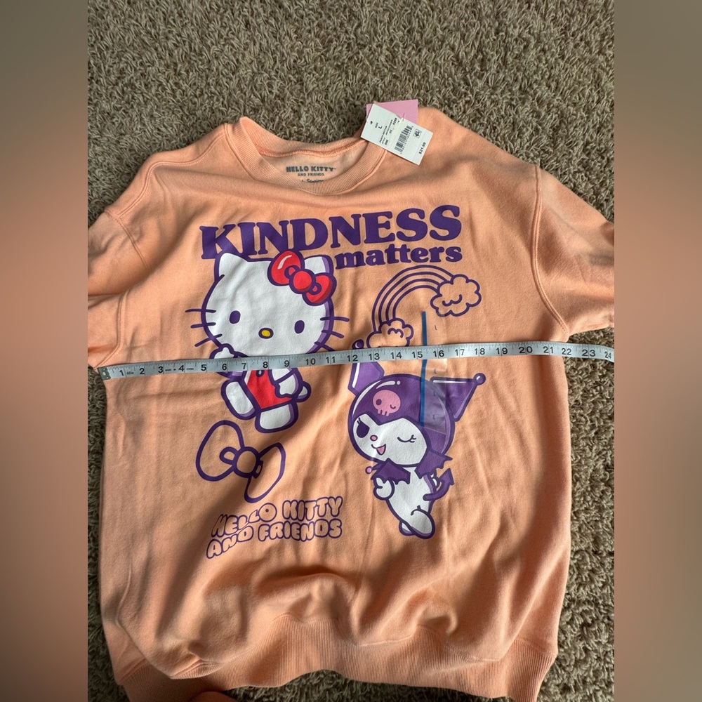 NWT Hello Kitty by Sanrio Graphic Sweatshirt in Peach - Picture 4 of 9